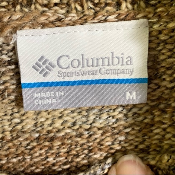 Columbia Women's Size M Brown Cream Tweed Turtle Neck Long Sleeve Sweater - Picture 10 of 10